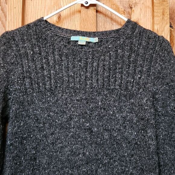 Boden Wool & Alpaca Sweater Dress, Vintage Size 8, Gray, Black White Multi Knit - Picture 3 of 12